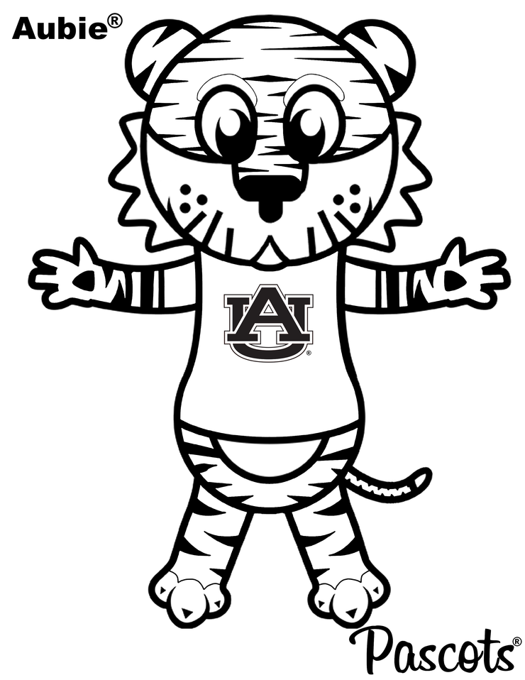 Auburn University Aubie Mascot Coloring Page