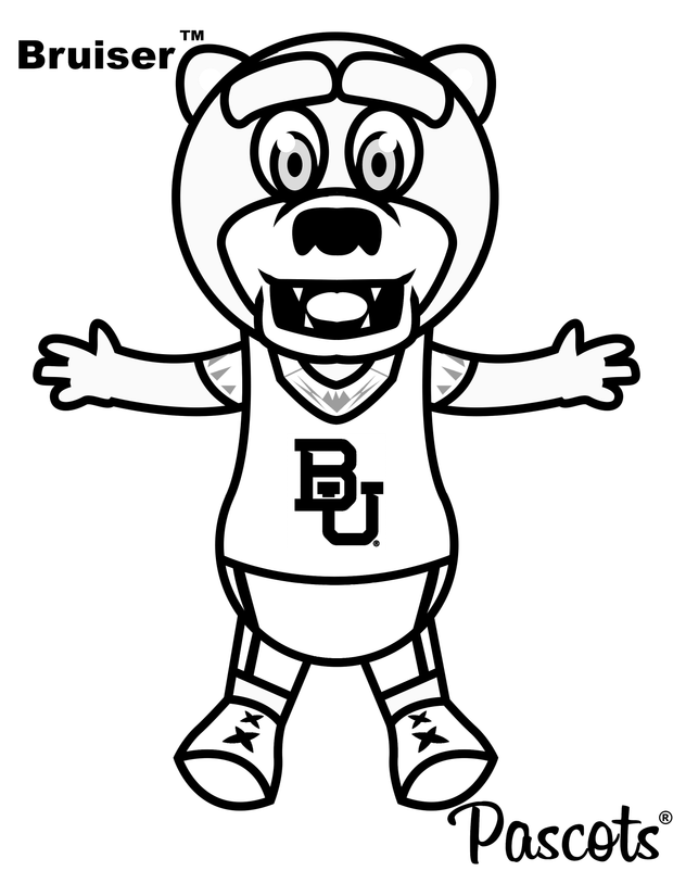 Baylor University Bruiser Mascot Coloring Page