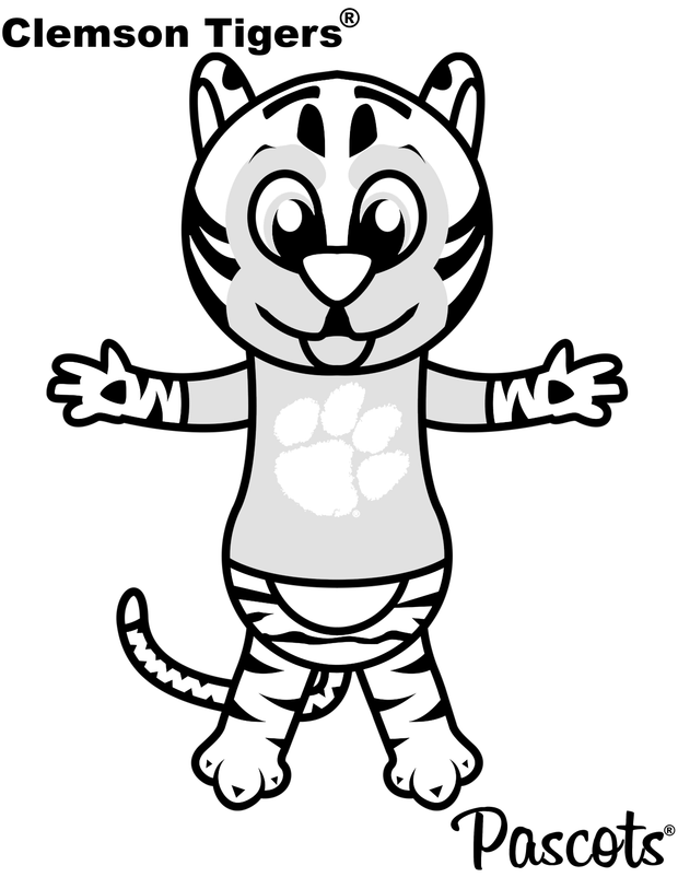 Clemson University Tiger Mascot Coloring Page