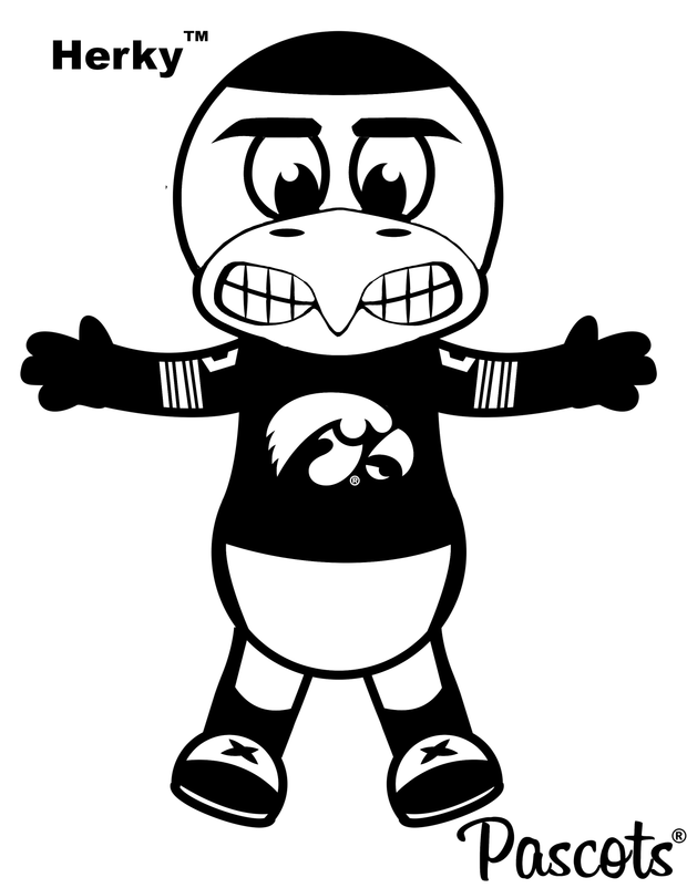 University of Iowa Herky Mascot Coloring Page