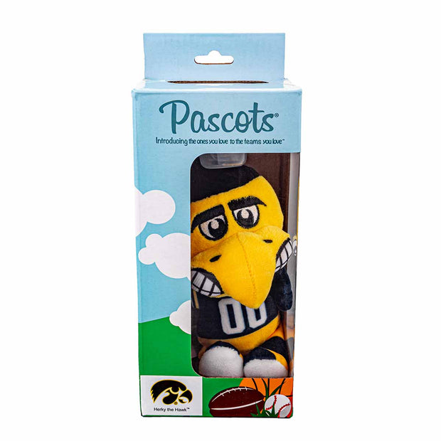 Iowa Herky Mascot Pacifier Holder Plush Toy as it arrives at your door for the little fan in your life. 