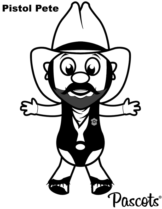Oklahoma State University Pistol Pete Mascot Coloring Page